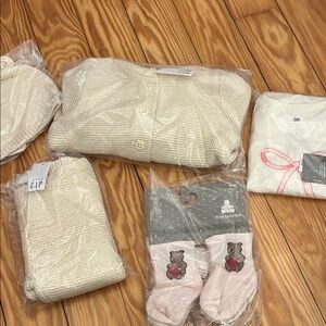 Baby Gap NWT set - sweater knit pants, sweater, matching hat, shirt, 5 socks.